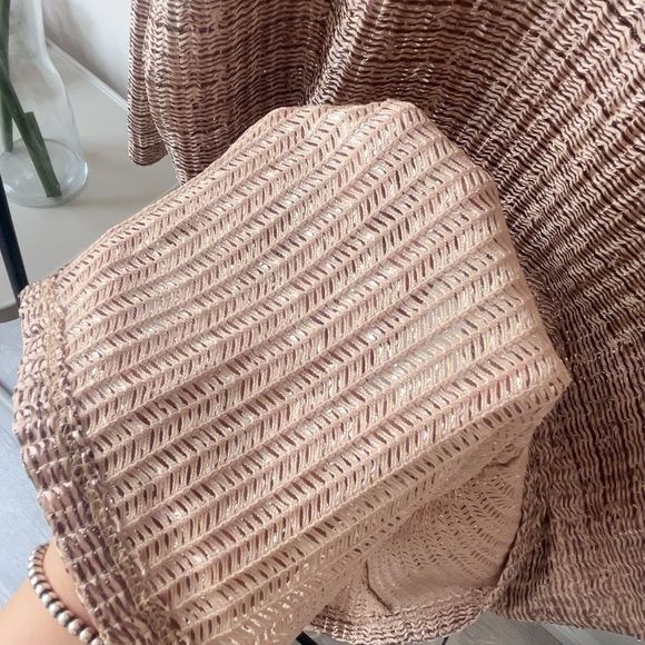 ｛ZARA｝Brand New：ZARA Metallic Crop Top,Drop Shoulder, M size - Picture 5 of 5